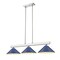 Z-Lite Cobalt Billiard, 3-Light, 14 In.W x 46 In.L x 8 In.H, Brushed Nickel/Navy Blue 152BN-MNB - alternate 1